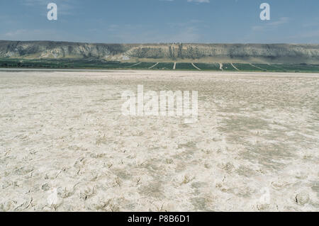 Boden mit Rissen im Berggebiet der Krim, Ukraine, Mai 2013 Stockfoto