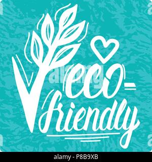 Vector Eco freundlich Beschriftung Beschriftung unterzeichnen. Stock Vektor