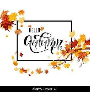 Hallo Herbstlaub Stock Vektor