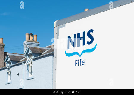 NHS Fife Anmelden auf der Seite des Lkw, Schottland, Großbritannien Stockfoto