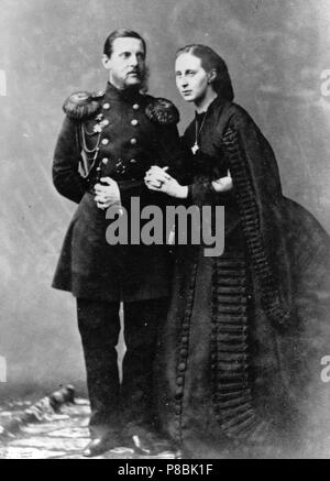 Portrait von Großfürst Constantin Nikolaevich von Russland (1827-1892) mit seiner Frau, Großfürstin Alexandra Iosifovna von Saxe-Alt. Museum: Staatliche Russische Film und Foto Archiv, Krasnogorsk. Stockfoto