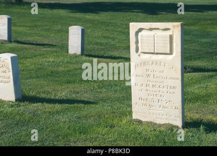 Grab von Armee waschfrau Margaret Littlejohn, Custer National Cemetery, Montana. Foto Stockfoto