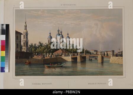 Der Heilige Nikolaus Marine Kathedrale in St. Petersburg. Museum: Landesmuseum von A. S. Puschkin, Moskau. Stockfoto