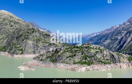 Hotel Grimsel Hospiz in der Nähe der Grimselpass, Grimselpass, Schweiz Stockfoto