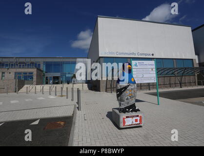 Pinguin Straße von Pamela Scott Teil von Maggies Penguin Parade Brechin Schottland Juli 2018 Stockfoto