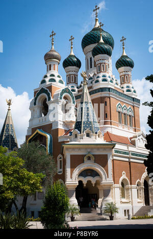 St. Nikolaus russisch-orthodoxe Kathedrale, Nizza, Frankreich Stockfoto