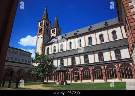 Kreuzgang St. Kilians-Dom zu Würzburg oder Dom St. Kilian, Würzburg, Würzburg, Unterfranken, Bayern, Deutschland Stockfoto