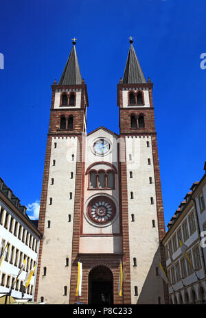 St. Kilians-Dom zu Würzburg oder Dom St. Kilian, Würzburg, Würzburg, Unterfranken, Bayern, Deutschland Stockfoto