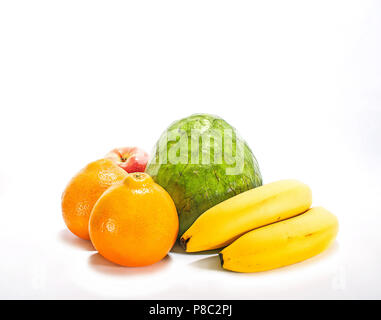 Gruppe von frischem Bio-Obst Stockfoto
