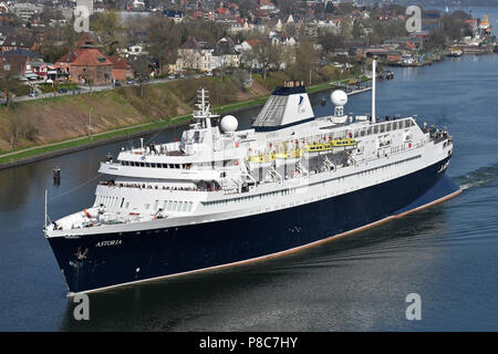 Weltweit älteste noch cruiseship Astoria im Nord-Ostsee-Kanal Stockfoto