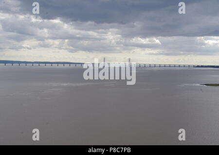 JM 48 Severn Bridge. John O'Groats (Duncansby head) zu den Ländern Ende Ende Trail zu beenden.. England. Großbritannien Stockfoto