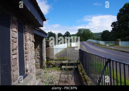 Bigsweir Brücke über den Fluss Wye. Offa's Dyke Path. John O'Groats (Duncansby head) zu den Ländern Ende Ende Trail zu beenden.. England Wales Grenze. Großbritannien Stockfoto