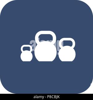 Kettlebells Symbol auf weißem Hintergrund Stock Vektor