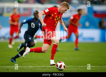 St. Petersburg, Russland. 10. Juli 2018. Kevin De Bruyne Belgien während der 2018 FIFA World Cup Semi Final Match zwischen Frankreich und Belgien bei Saint Petersburg Stadion am 10. Juli 2018 in Sankt Petersburg, Russland. (Foto von Daniel Chesterton/phcimages.com) Credit: PHC Images/Alamy leben Nachrichten Stockfoto