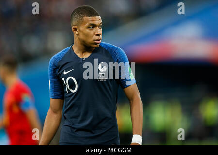 Kylian Mbappe von Frankreich während der 2018 FIFA World Cup Semi Final Match zwischen Frankreich und Belgien bei Saint Petersburg Stadion am 10. Juli 2018 in Sankt Petersburg, Russland. (Foto von Daniel Chesterton/phcimages.com) Stockfoto