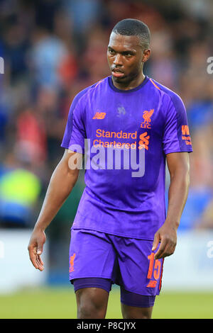 Prenton Park, Werben, UK. 10. Juli 2018. Vor Jahreszeit Fußball freundlich, Tranmere Rovers gegen Liverpool; Daniel Sturridge von Liverpool an der Schlusspfiff Credit: Aktion plus Sport/Alamy leben Nachrichten Stockfoto