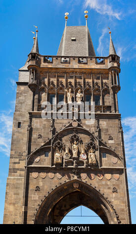 Pulverturm (Prašná Brána). Die Prager Altstadt Tschechische Republik Stockfoto