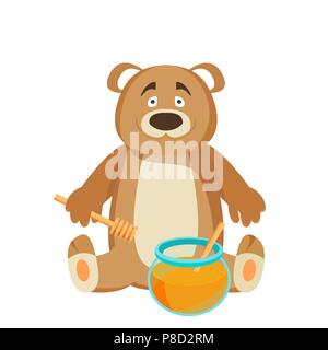Schaffung von Teddy Bär Figuren mit unterschiedlichen Emotionen. Vector Illustration Stock Vektor