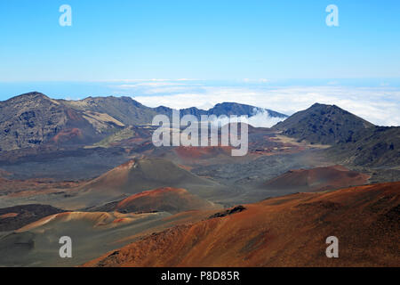 Landschaft im Inneren - Haleakala Krater Haleakala NP, Maui, Hawaii Stockfoto