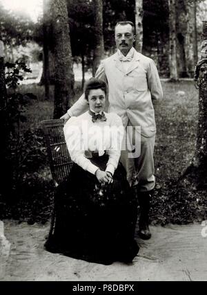 Vladimir Dmitrievich Nabokov und Elena Ivanovna Rukavishnikova. Museum: Museum der regionalen Studien, Rozhdestveno. Stockfoto