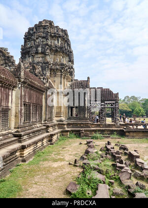 Inneren Tempel Architektur an Angkor Wat, Siem Reap, Kambodscha Stockfoto