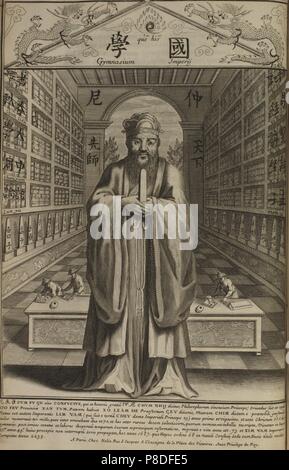 Portrait der chinesischen Denker und Philosoph Konfuzius (551 V.CHR. - 479 V.CHR.). Museum: A.Puschkin Memorial Museum, St. Petersburg. Stockfoto