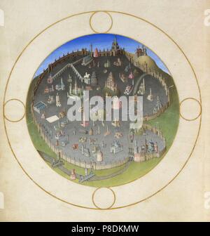Ein Plan von Rom (Les Très Riches Heures du Duc de Berry). Museum: Musée Condé, Chantilly. Stockfoto