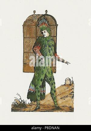 Emanuel Schikaneder als ersten Papageno in Mozarts Zauberflöte. Museum: private Sammlung. Stockfoto