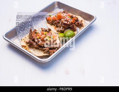 Frisches Steak Tacos Stockfoto