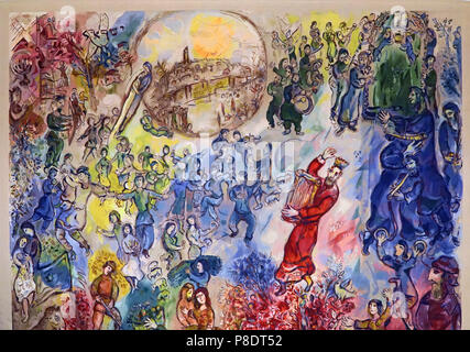 Chagall Wandteppich im israelischen Parlament Stockfoto