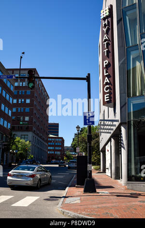 Hyatt Place Hotel in der Innenstadt von Portland, Maine. Stockfoto