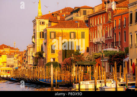 Venedig, Italien, gewärmt durch das Morgenlicht. Stockfoto