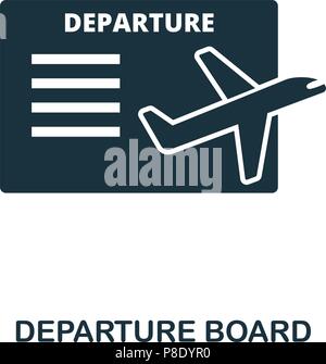 Abfahrt Board Symbol. Line Style Icon Design. UI. Abbildung: departure board Symbol. Piktogramm isoliert auf Weiss. Bereit in den Bereichen Web Design, Apps nutzen, Stock Vektor