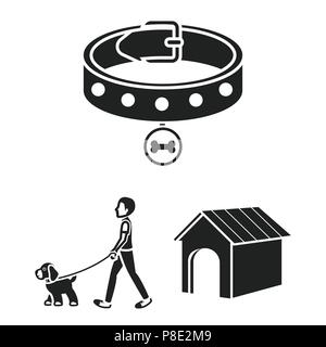 Hund schwarze Symbole in der Sammlung für Design. Die Betreuung der Welpen vektor Symbol lieferbar Abbildung. Stock Vektor