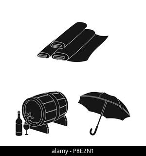 Land Frankreich schwarze Symbole in der Sammlung für Design. Frankreich und der charakteristische Vektor Symbol lieferbar Abbildung. Stock Vektor