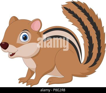 Cartoon chipmunk auf weißem Hintergrund Stock Vektor