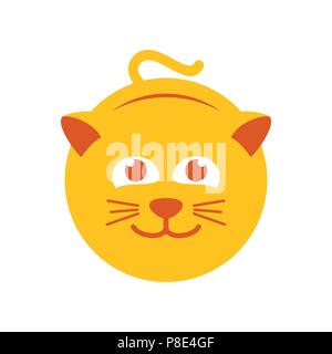 Niedliche Gelbe Katze Vektor Symbol Grafik Logo Design Stock Vektor