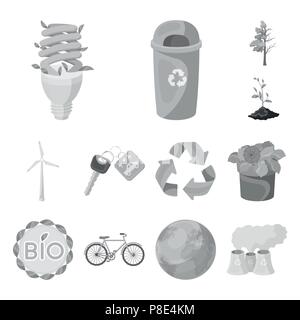 Bio und Ökologie monochrome Icons im Set Sammlung für Design. Ein ökologisch reines Produkt vektor Symbol lieferbar Abbildung. Stock Vektor