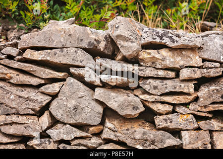 Alte Steinmauer Hintergrundtextur. Stockfoto