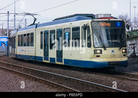 Sheffield Stagecoach Supertram Nr. 120 Bild 22/03/2018 Stockfoto