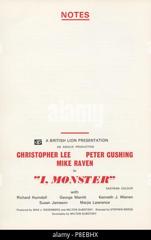 Ich Monster (1971) Werbung Informationen, Datum: 1971 Stockfoto