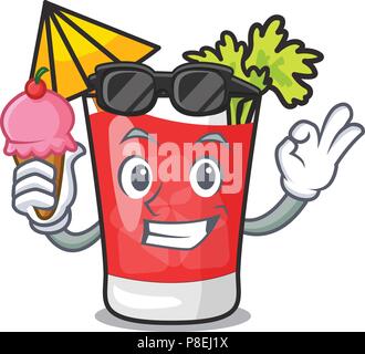 Mit Eis Bloody Mary Charakter Cartoon Stock Vektor