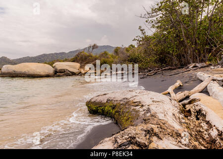 Ein Blick in den Tayrona Nationalpark in Kolumbien Stockfoto