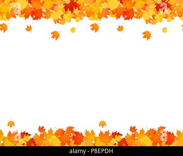 Satz von Herbst nahtlose Footer und Header für Websites, Ad, Dekoration. Fallende Blätter Abbildung. Stock Vektor
