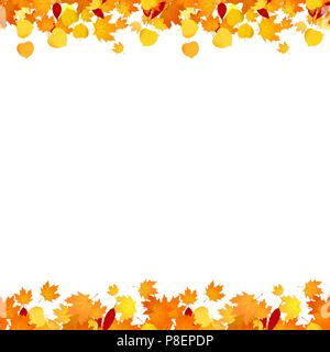 Herbst dekorative Linien mit Blättern für Kopfzeilen und Fußzeilen Stock Vektor