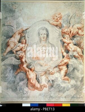 Madonna von Engeln verehrt (Madonna della Vallicella). Museum: Staat A Puschkin-Museum für bildende Künste, Moskau. Stockfoto