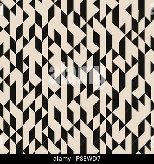 Geometrisch-abstrakte schwarze Dreiecke strukturierte Muster auf braunen Hintergrund. Vector Illustration Stock Vektor