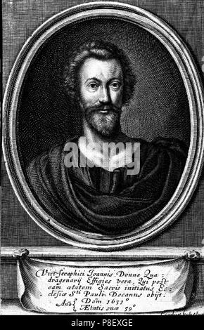 Portrait der Dichter John Donne (1572-1631). Museum: private Sammlung. Stockfoto