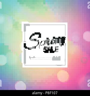 Vektor illustration Frühling Verkauf. Verschwommene Farbe Hintergrund. Bokeh, Defokussierung, leuchten. Rabatte Vorlagen für Plakate, Banner, Flyer, Präsentationen und Berichte. Minimales Design. EPS 10. Stock Vektor