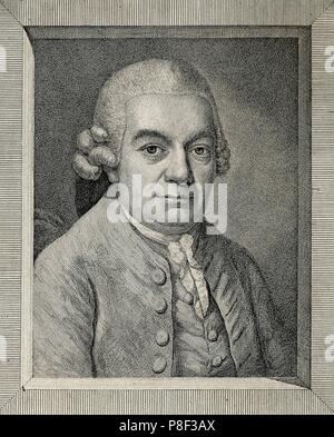 Portrait von Carl Philipp Emanuel Bach (1714-1788). Museum: private Sammlung. Stockfoto